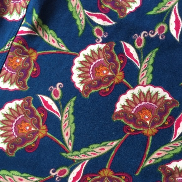 NWOT TC (12-18) LuLaRoe Leggings, mallard blue moss mulberry - Picture 2 of 3